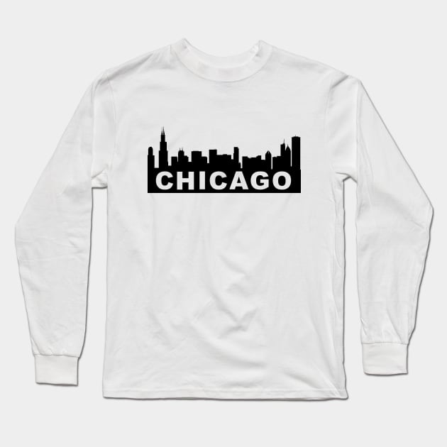 Chicago City Skyline Illinois Long Sleeve T-Shirt by KevinWillms1